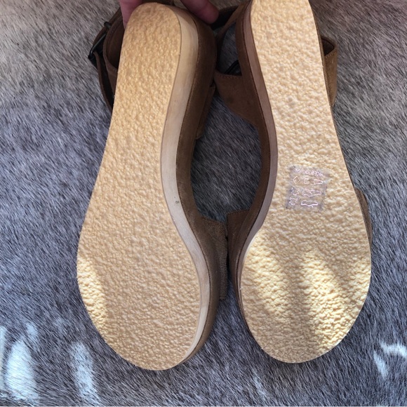 NWOT All Saints Yuki platform sandal in cognac caramel suede boho EU 41 or 10-11 - Picture 9 of 10